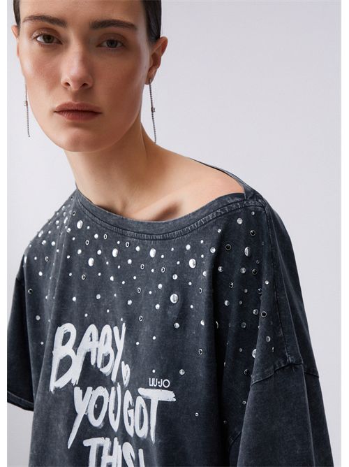 T-shirt woman black LIU JO | WA6131J3868/P9262